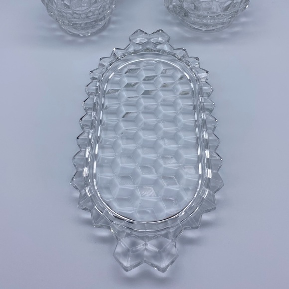 Vintage Fostoria American Clear 3 Piece Cream & Sugar Set - Picture 6 of 12